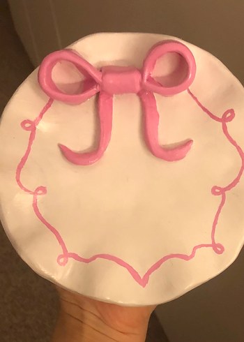 Fiyonk Detaylı El Yapımı Seramik Süs Tabak - Görsel 7