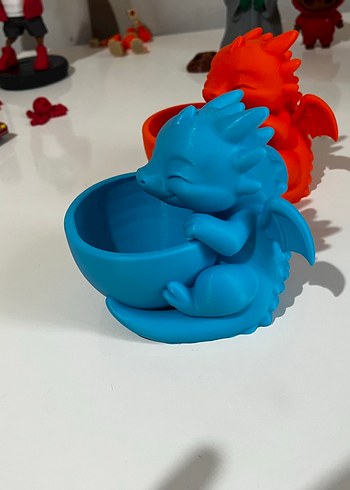 3 D baskı Renkli Mavi Ejderha kase