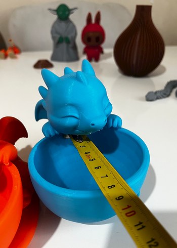 Beden 3 D baskı Renkli Mavi Ejderha kase