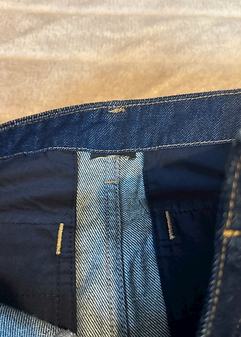 s Beden lacivert Renk Parlak Lacivert Bol Kesim Midi Kadın Kot Pantolon