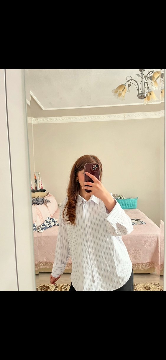 Zebra Desenli Beyaz Pamuklu Gömlek - Görsel 2