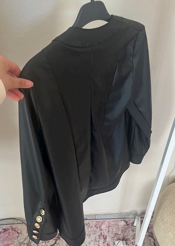 Siyah Düğmeli Kadın Blazer Ceket - Görsel 3