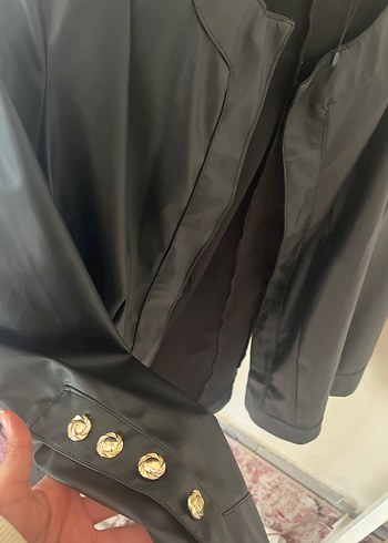 Siyah Düğmeli Kadın Blazer Ceket - Görsel 2