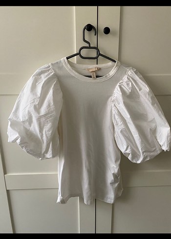 H&M Beyaz Balon Kollu tişört