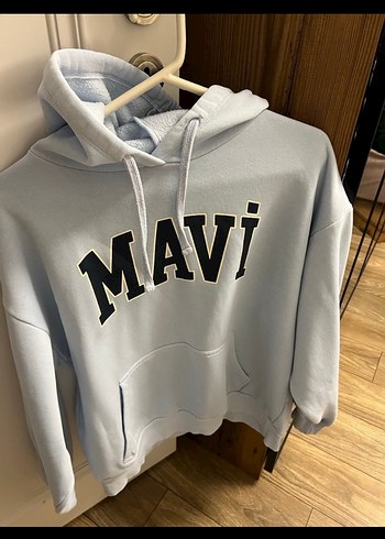 Mavi Kapüşonlu Sweatshirt