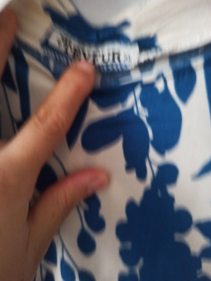 Mavi Çiçek Desenli Uzun  Elbise - Görsel 3