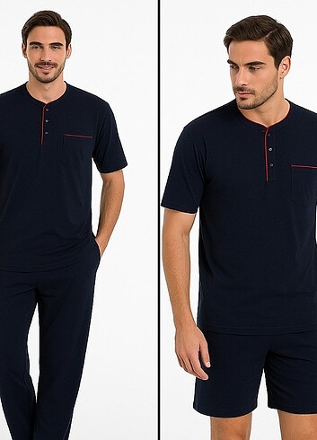 Pierre Cardin 5370 Pijama Şort 3 Lü Damat Çeyiz Seti - Görsel 4