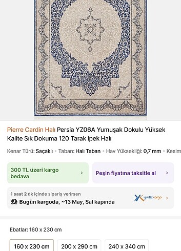 Pierre Cardin 4m2 İPEK BAMBU PİERRE CARDİN HALI