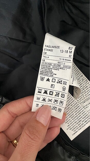 1 Yaş Beden siyah Renk Benetton mont
