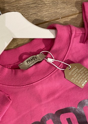 Kız Çocuk Pembe Uzun Kollu Sweatshirt Elbise - Görsel 4