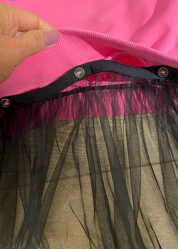 Kız Çocuk Pembe Uzun Kollu Sweatshirt Elbise - Görsel 6