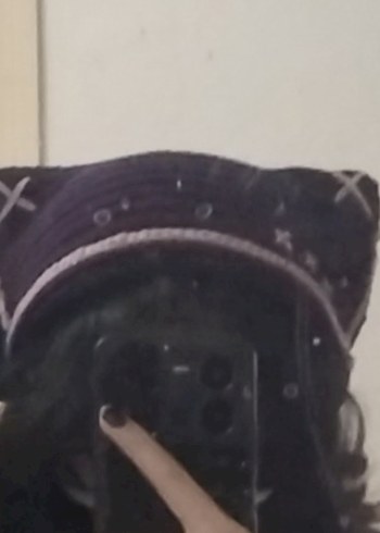 Mor Örgü kedi kulakli bere y2k - Görsel 6