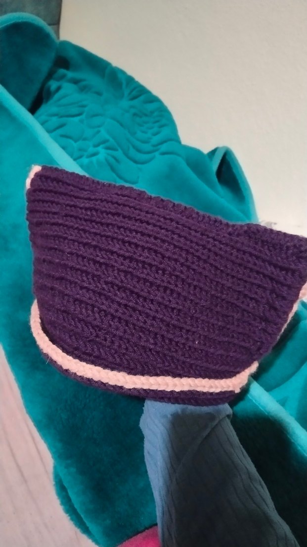 Mor Örgü kedi kulakli bere y2k - Görsel 5