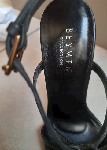 Beymen Collectıon Deri, Siyah İnce Metal Topuklu Kadın Ayakkabı - Görsel 9