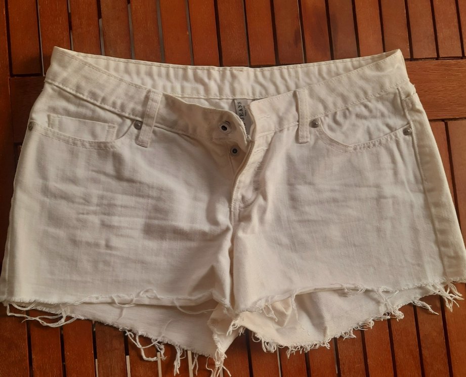 MANGO Kadın Beyaz Mini Denim Şort - Görsel 2