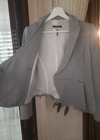 İpekyol Gri Düğmeli Kadın Blazer Ceket - Görsel 3