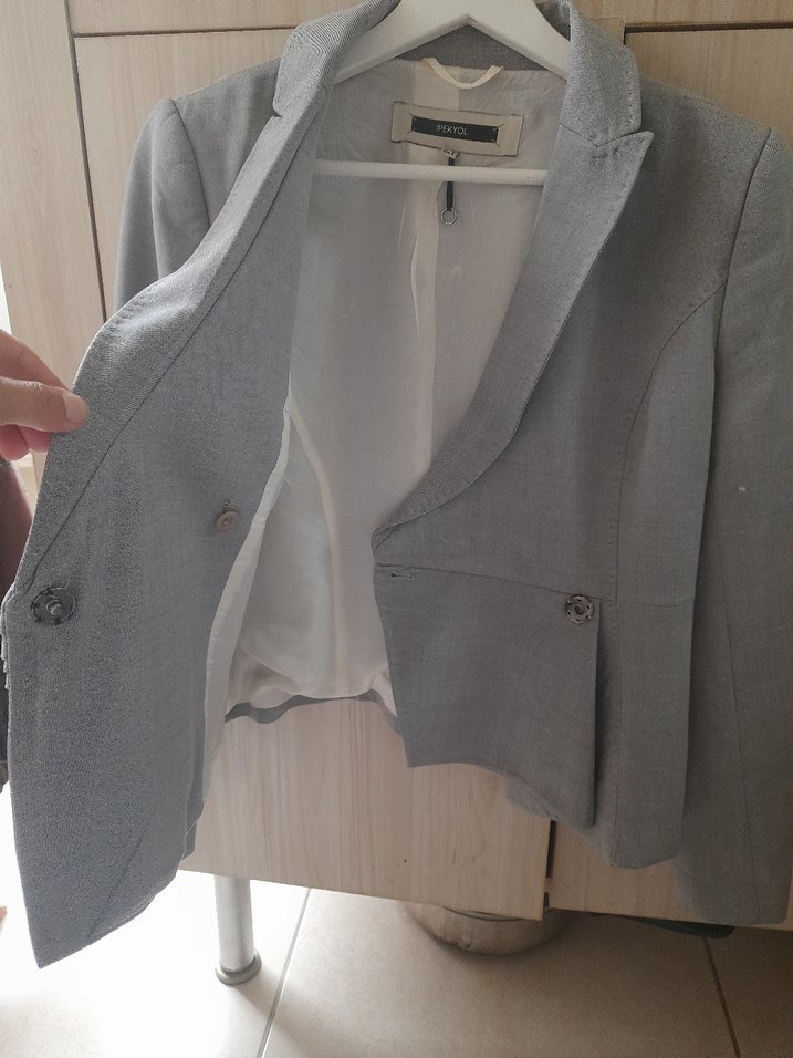 İpekyol Gri  Düğmeli Kadın Blazer Ceket - Görsel 2