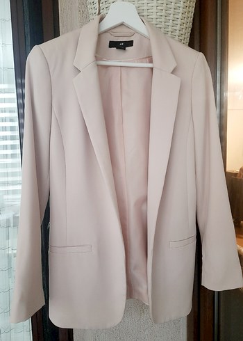 H&M HM Bej Kadın Düğmesiz Ofis Blazeri