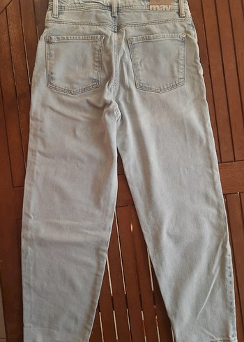 MAVİ düğmeli, bel ayarlı, kız çocuk Jean 11-12 yaş - Görsel 4