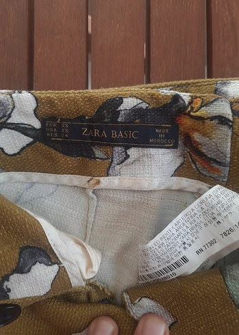 ZARA Hakil rengii Çiçek Desenli Kadın Pantolon - Görsel 3