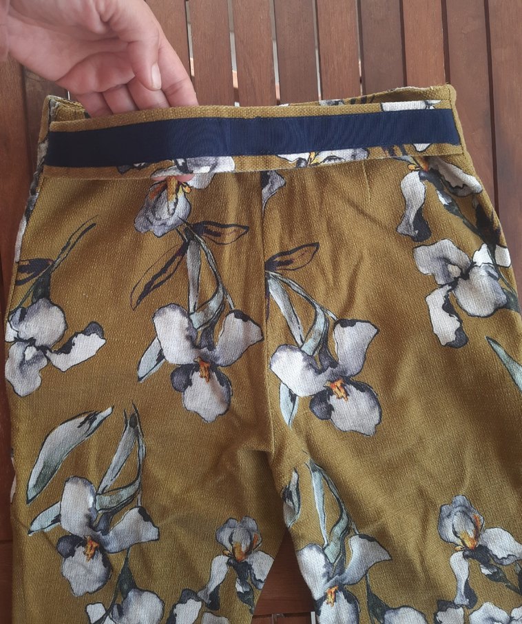 ZARA Hakil rengii Çiçek Desenli Kadın Pantolon - Görsel 5