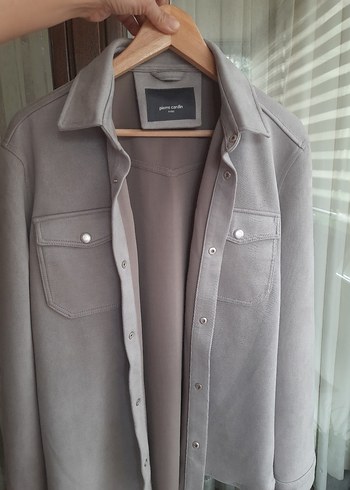 Pierre Cardin Gri Süet Erkek Gömlek S-48 - Görsel 7