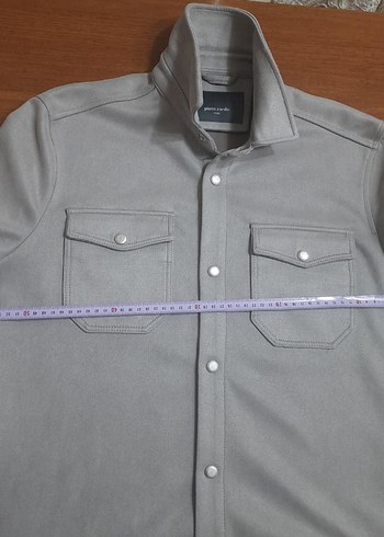 Pierre Cardin Gri Süet Erkek Gömlek S-48 - Görsel 9