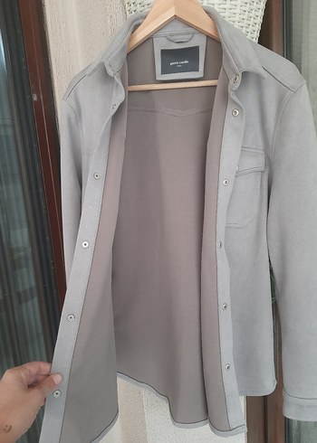 Pierre Cardin Gri Süet Erkek Gömlek S-48 - Görsel 5