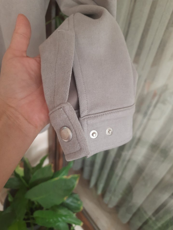 Pierre Cardin Gri Süet Erkek Gömlek S-48 - Görsel 4