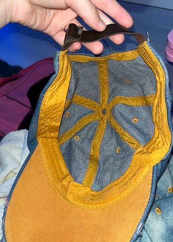 Beden Pul İşlemeli Koyu Mavi Denim Kadın Şapka