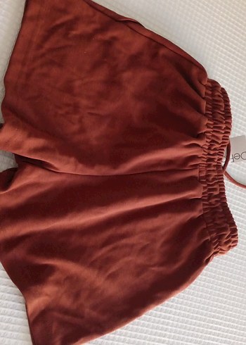 Pamuklu Kahverengi Şort - Görsel 2