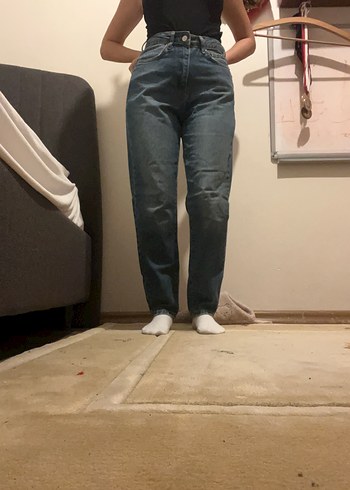 Lacivert Salaş Kesim Midi Denim Kadın Pantolon - Görsel 2