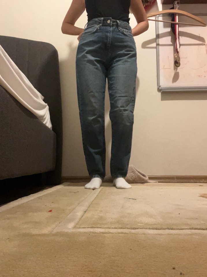 Lacivert Salaş Kesim Midi Denim Kadın Pantolon - Görsel 2