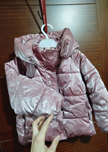 Zara Kız Çocuk Pembe Düğmeli Mont