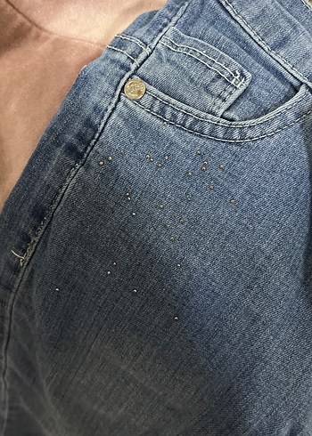 Civil Gri Mavi lastikli Dar Paça Denim Pantolon