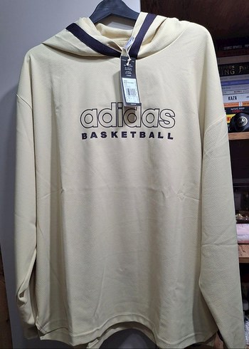 Erkek Adidas Basketbol Sweatshirt Kapüşonlu