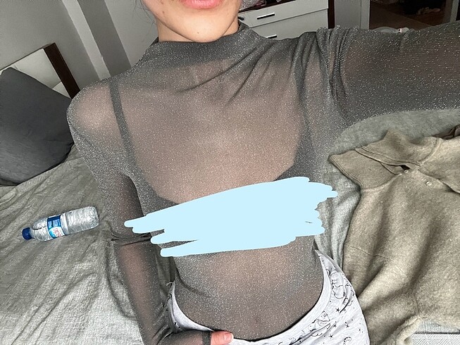 s Beden gri Renk zara transparan zıbınlı top