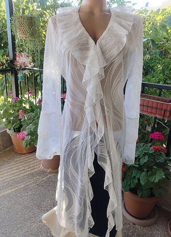 Tül plaj elbisesi M/38 beden - Görsel 3