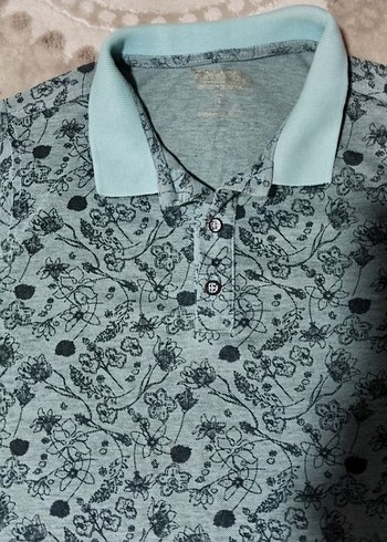 Desenli Kısa Kollu Polo Tişört - Görsel 2