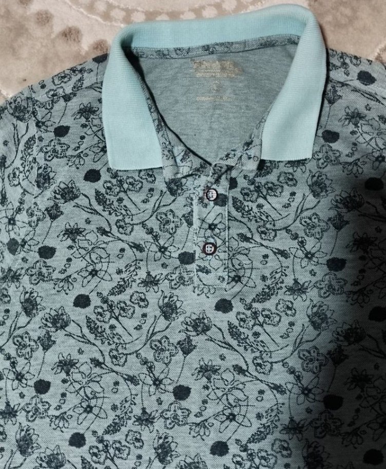 Desenli Kısa Kollu Polo Tişört - Görsel 2