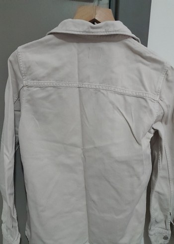 Beyaz Düğmeli Kadın Ceket (gömlek ceket) - Görsel 3