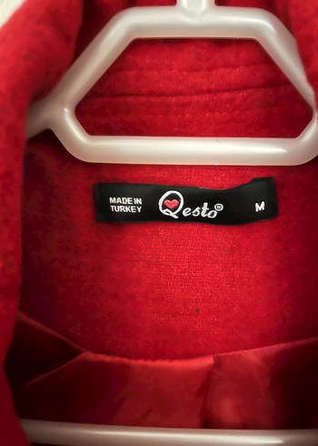 Kırmızı Kadın Midi Kaban, Düğmeli, Regular Fit - Görsel 3