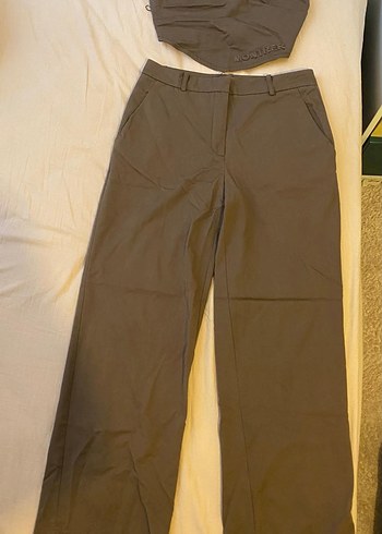 Kadın Kahverengi Rahat Kesim Keten Pantolon - Görsel 4