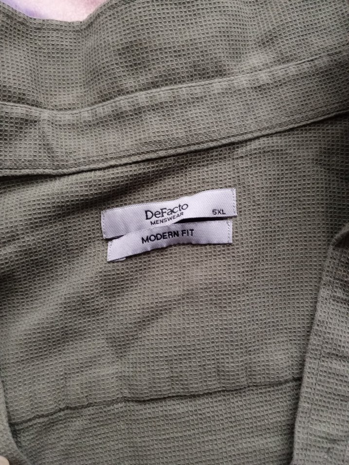 Düğmeli Loose Fit Keten erkek Gömlek - Görsel 2