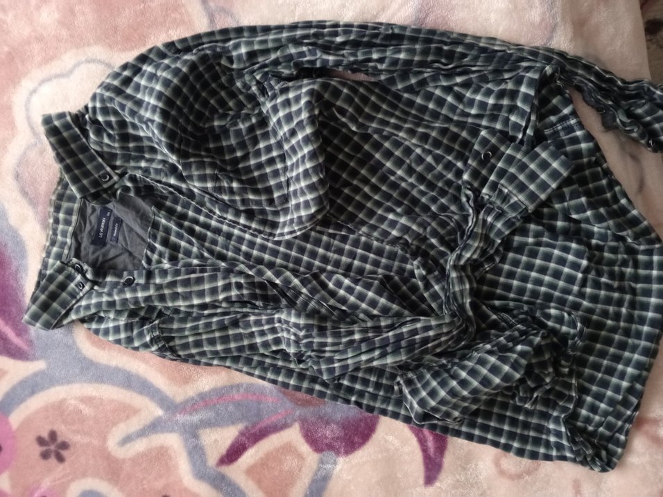 Erkek Gri Kareli Uzun Kollu Gömlek - Görsel 2