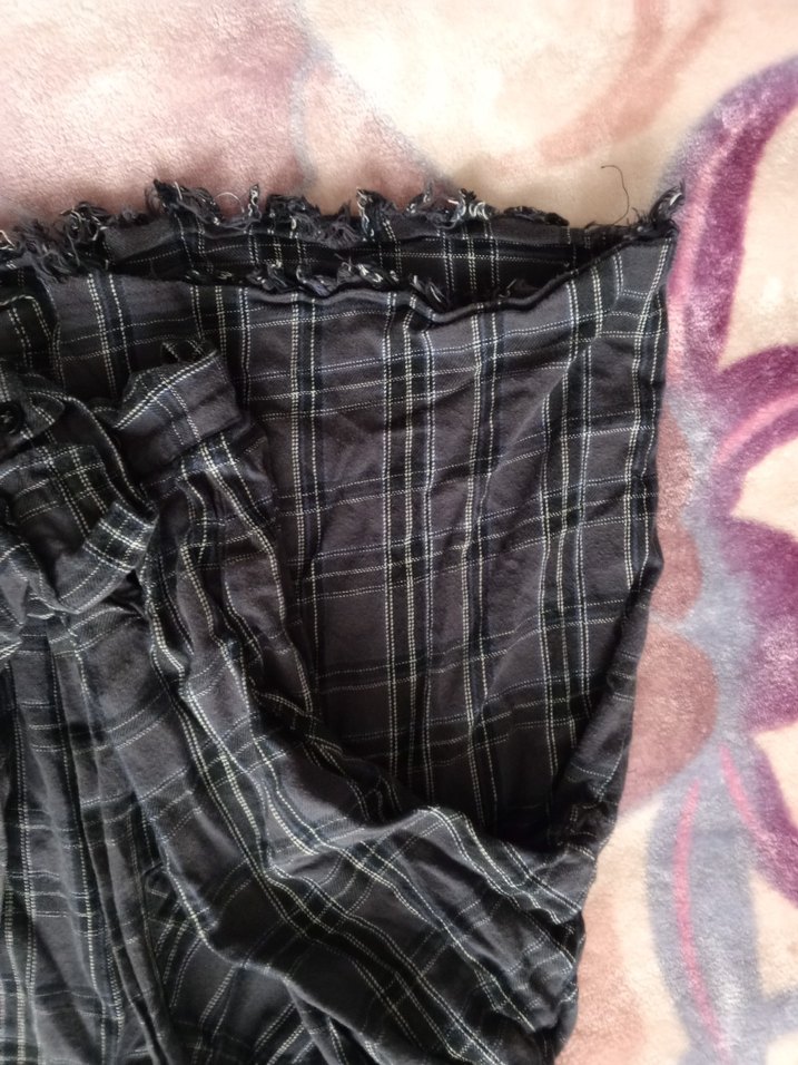 Düğmeli Gri Midi Kadın Kumaş Pantolon - Görsel 2