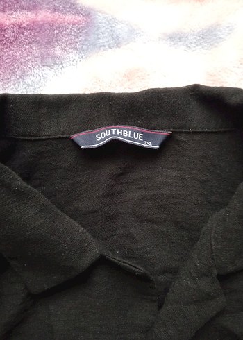 Siyah Keten Midi Kadın Gömlek - Görsel 2