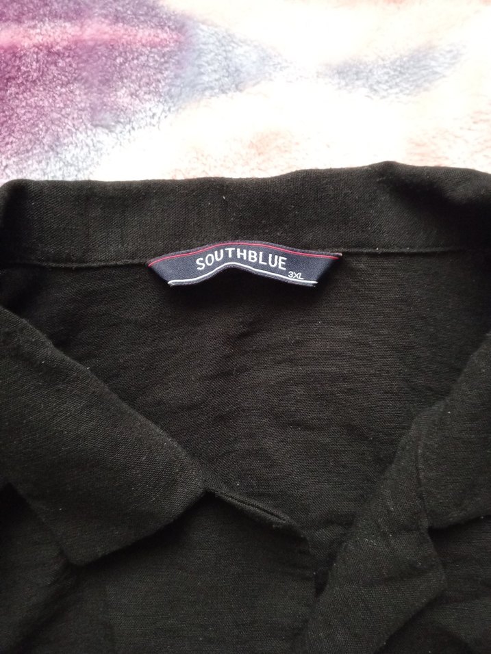 Siyah Keten Midi Kadın Gömlek - Görsel 2