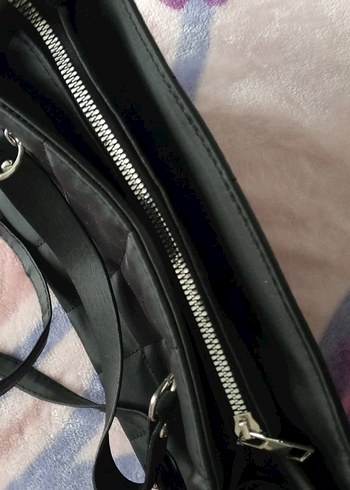 Siyah Deri Kadın Omuz Çantası - Görsel 2