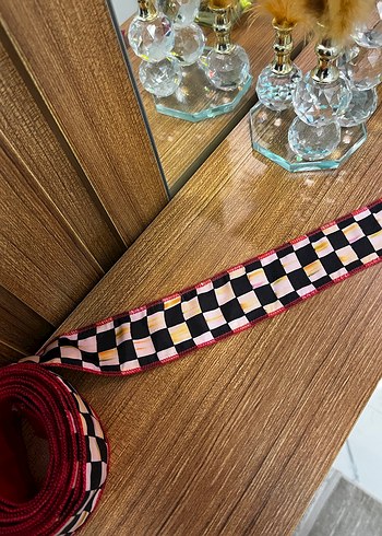 Kırmızı Mackenzie Desen Kurdele Damalı Kareli Kurdele - Görsel 2